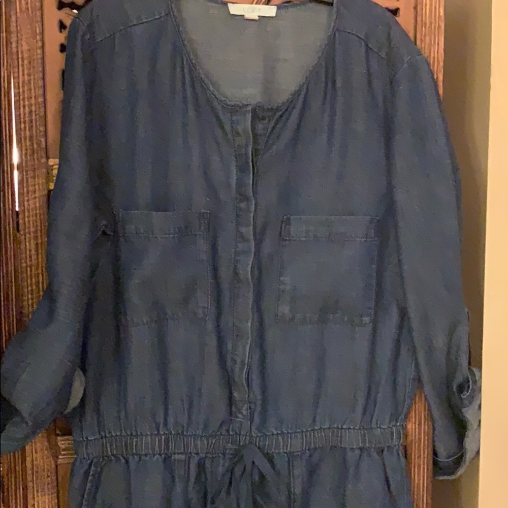 Ann Taylor Loft Blue Jean jumpsuit